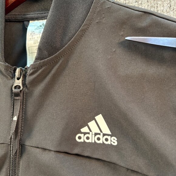 Adidas Women's Athletic Jogging Workout Full Zip Black Windbreaker Size XS - Picture 4 of 11